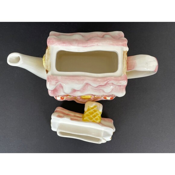 Vintage Matt Hromalik Gingerbread Christmas Teapot Hand Painted Otagiri Japan - Picture 7 of 14